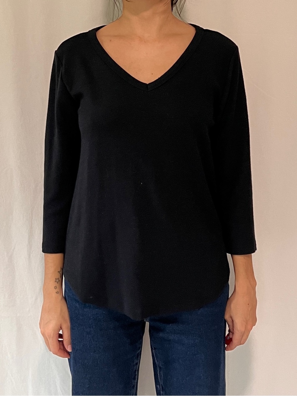 Dylan Classic Black V-Neck Top